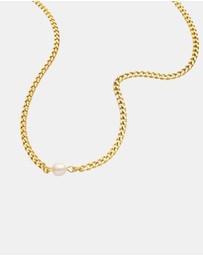 Pastiche - Eliah Pearl Necklace-Gold plated stainless steel