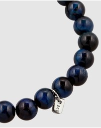 Kuzzoi - ICONIC EXCLUSIVE - Bracelet Men Tigers Eye Lava Beads 925 Sterling Silver