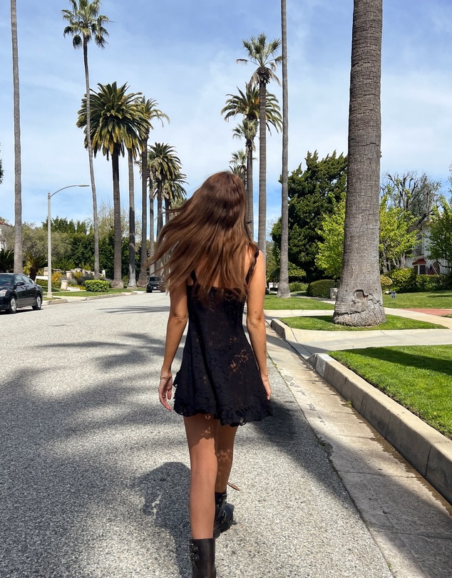 Beginning Boutique - All Mine Black Lace Mini Dress