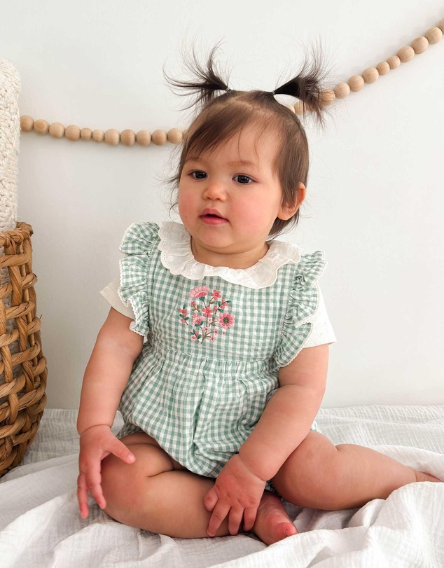 Purebaby - Gingham Romper -Kids-Babies