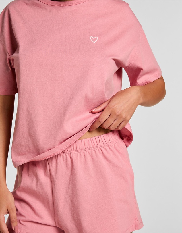 Hunkemoller - Embroidered Heart Short Pyjama Set