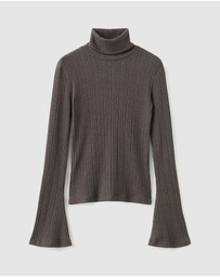 M.N.G - Turtleneck Sweater With Flared Sleeves