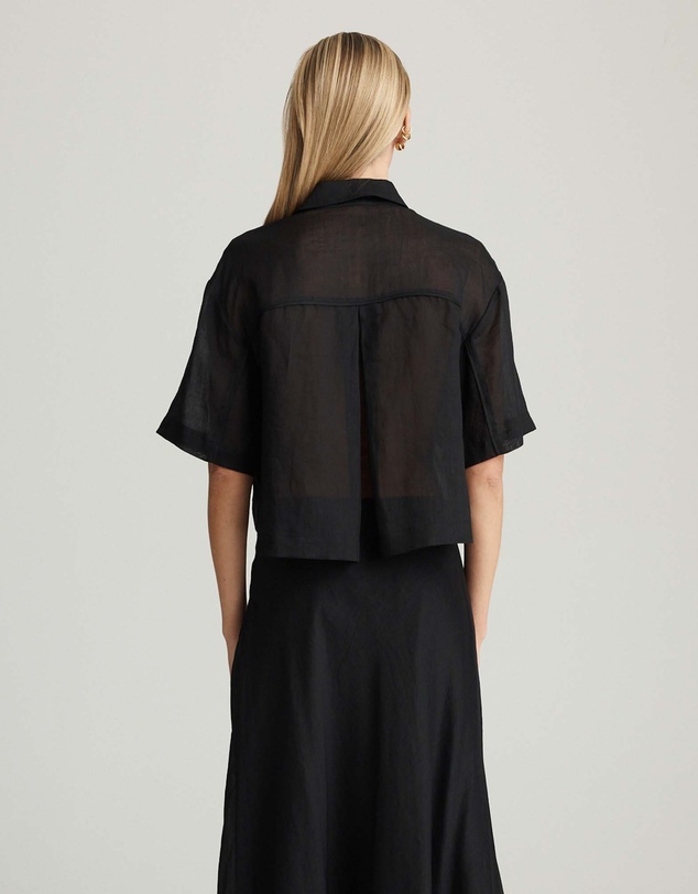 Mattir - Aire Ramie Crop Black