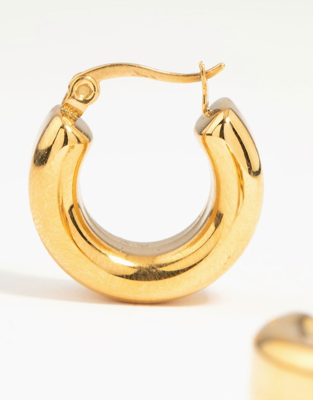 Lovisa - Waterproof Gold Plated Stainless Steel Mid Bubble Hoop Earrings