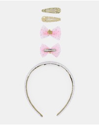 Morgan & Taylor - Noel Kids Clip Set in Sparkling Pink and Gold