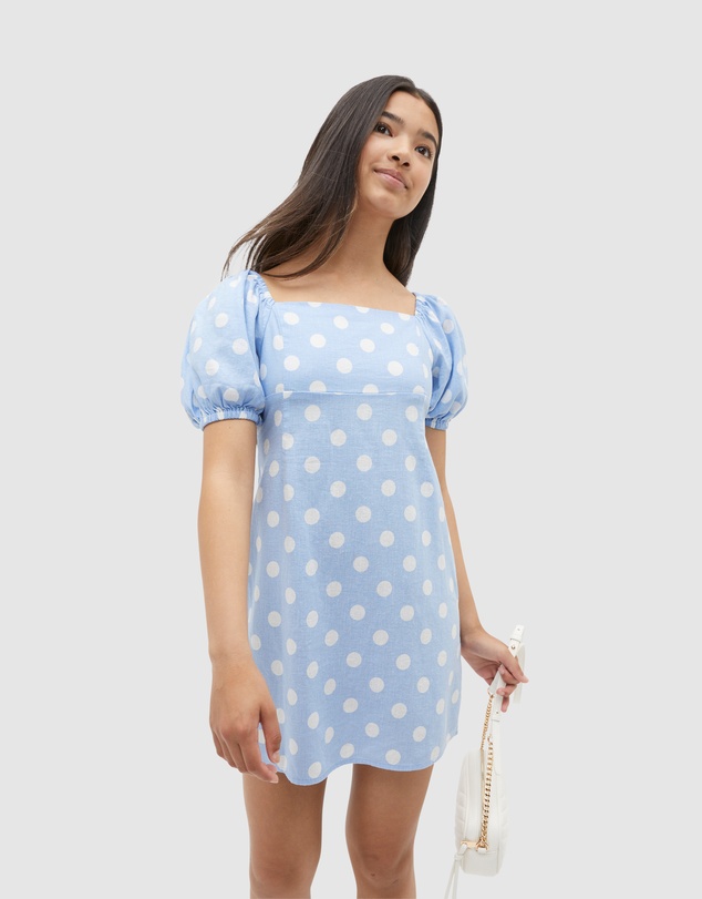 long denim halter dress Caroline Midi / Indigo Blue | MESHKI Corset Shirt Dress in test100823 Denim with direction Size:child-14
