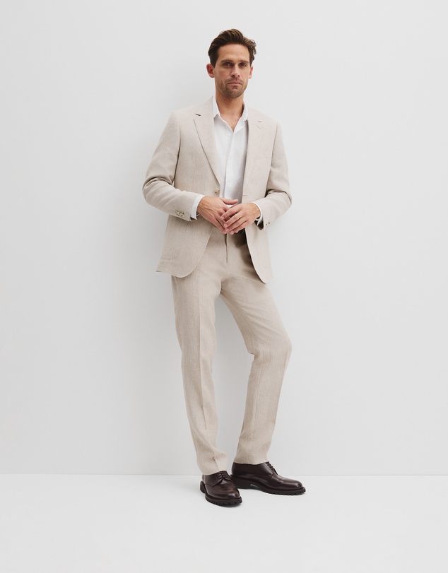 Country Road - Regular Fit Linen Single Breasted Check Jacket