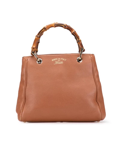 Pre-Loved by Azura Reborn - Pre-Loved Small Calfskin Bamboo Shopper Satchel