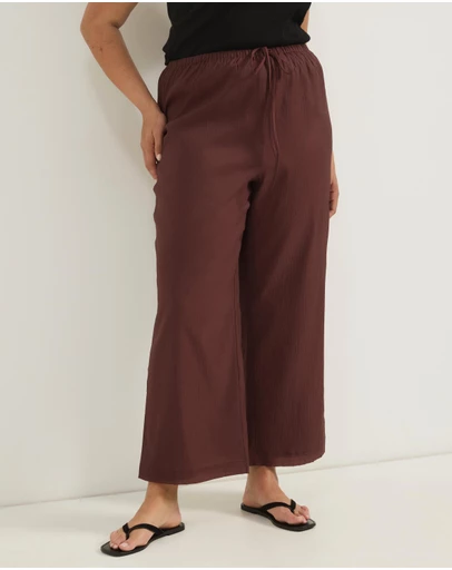 Atmos&Here Curvy - Hailey Relaxed Drawcord Organza Pants