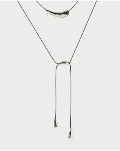 PDPAOLA - Orbit Cord Necklace Silver