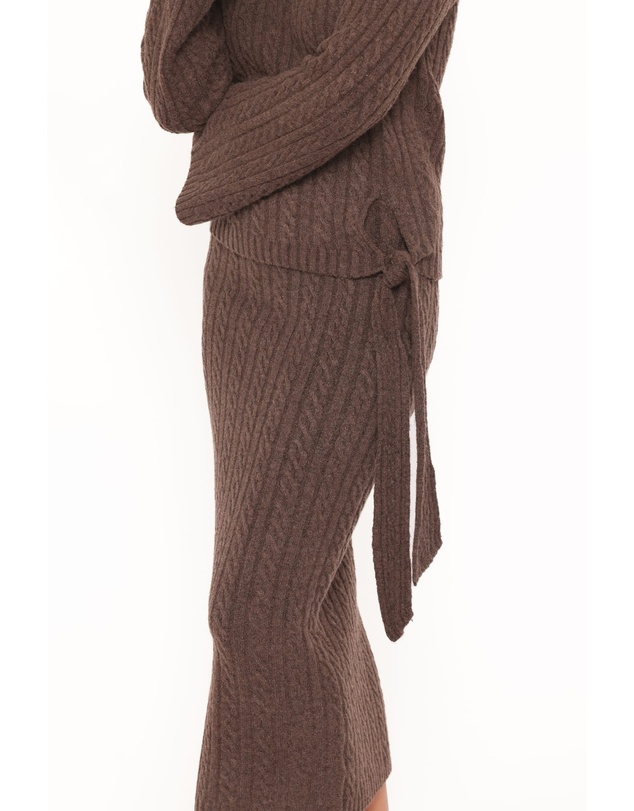 Petal & Pup - Everett Cable Knit Skirt Set - Chocolate