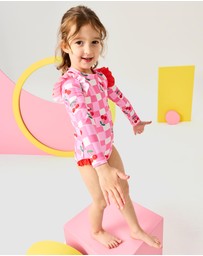 Rock Your Kid - Pretty Cherry Long Sleeve Swimsuit - Kids-Teens