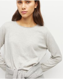 JH Lounge - JHL Crew L/S T (Fine Cotton Cashmere) Soft Grey Marle