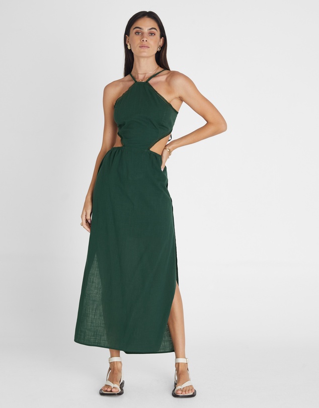 Heaven Australia - Emerald Halter Midi Dress