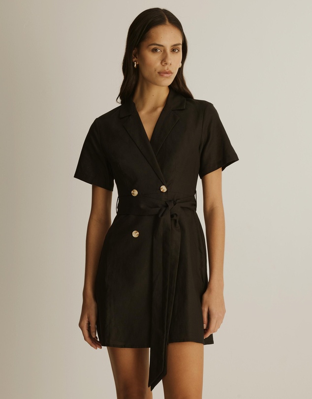 Atmos&Here - Lia Linen Blend Blazer Mini Dress
