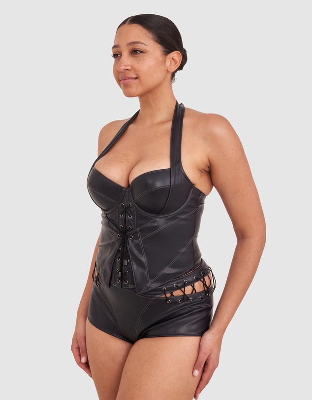 Bras N Things - Vamp Flustered Corset - Dark Grey