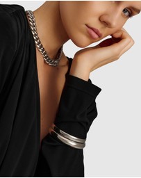 Nialaya Jewellery - Classic 8mm Round Bangle in Silver