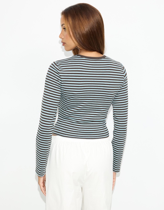 Dazie - Blush LS Stripe T-Shirt
