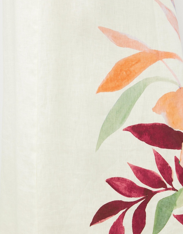 AERE - Winnie Floral Print Linen Maxi Skirt