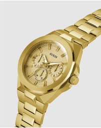 GUESS - Gold-Tone Multi-function Men's Watch with 46mm Champagne Dial