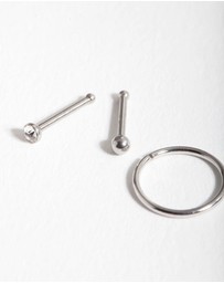 Lovisa - Surgical Steel Ball Diamante Nose Jewellery Pack