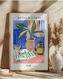 Olive et Oriel - Books And Plants by Treechild Art Print