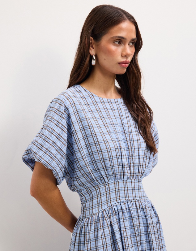 The Fated - Bloom Check Midi Dress