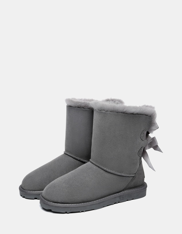 EVERAU - EverAU Ugg Short Back Bow Sheepskin Upper UGG Boots