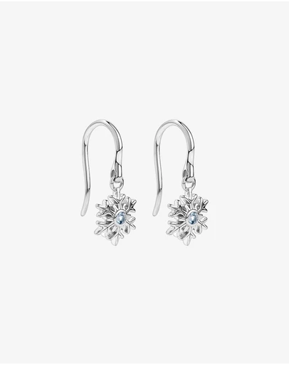 Michael Hill - Snowflake Drop Earrings with Blue Topaz in Sterling Silver