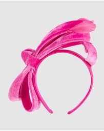 Max Alexander - Large Hot Pink Velvet Bow Racing Fascinator