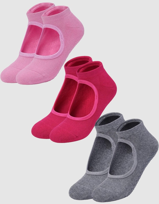 High Heel Jungle - Peek Yoga Pilates Grip Socks - 3 Pack