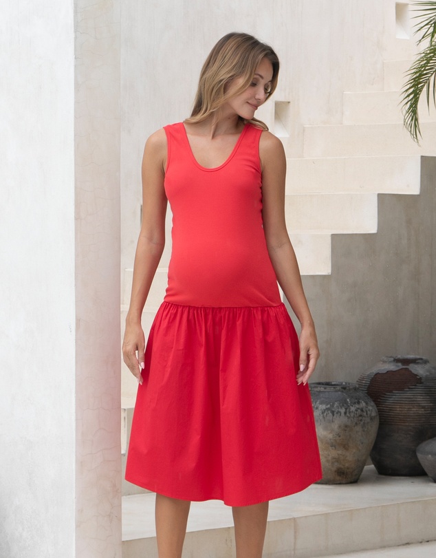 Soon Maternity - Contrast Midi Dress