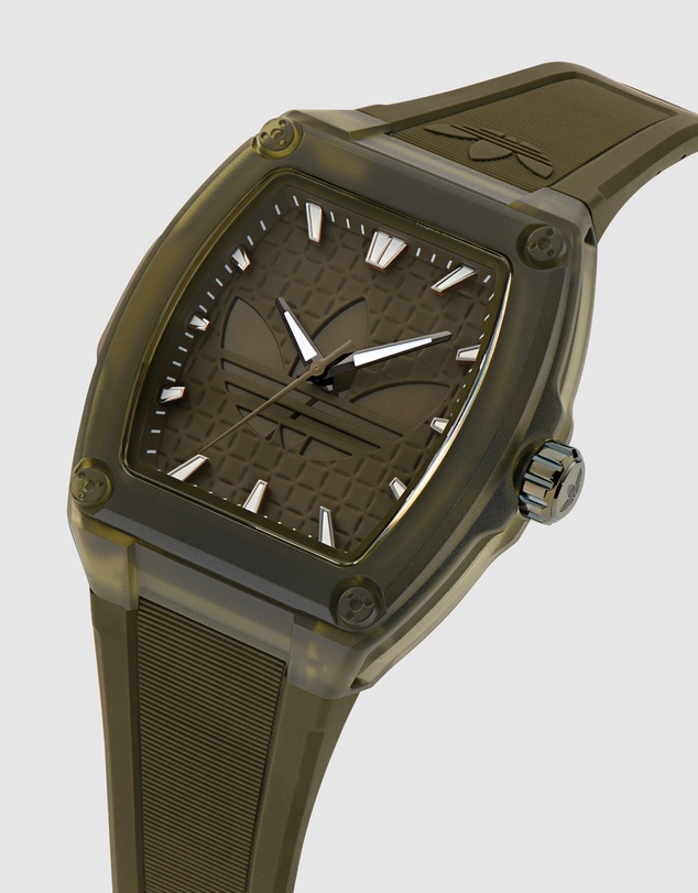 adidas Originals - City Tech Five Crystal 44mm Green Resin Strap Watch