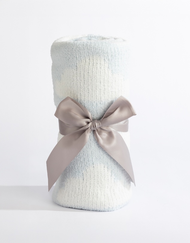 Living Textiles - Chenille Blanket - Blue Clouds