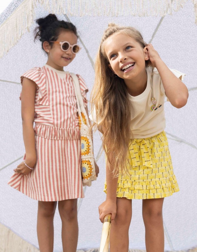 Like FLO - Palm Tree Print Skirt with Belt - Kids-Teens