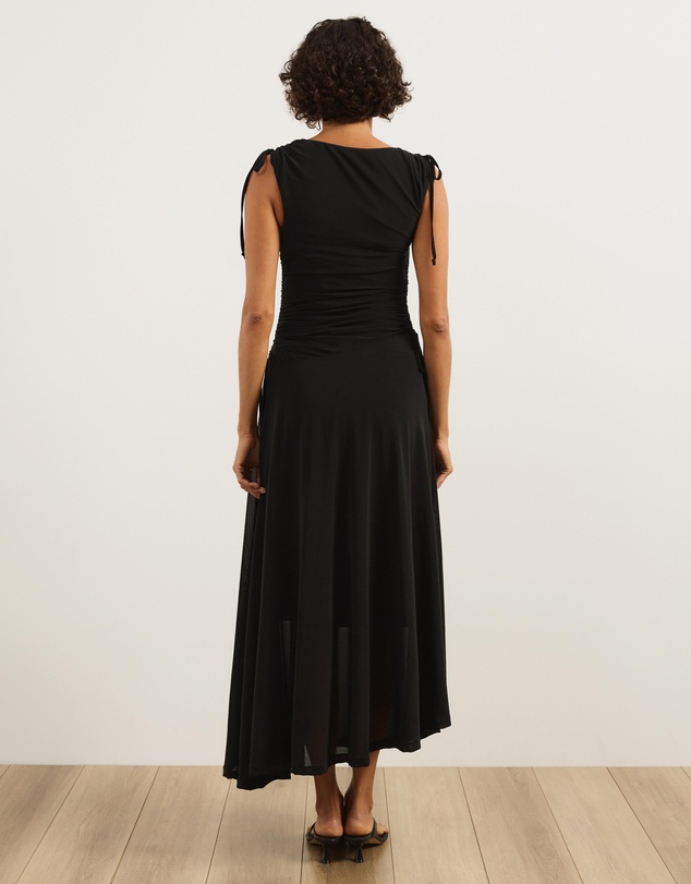 Atmos&Here - Kara Asymmetric Mesh Maxi Dress