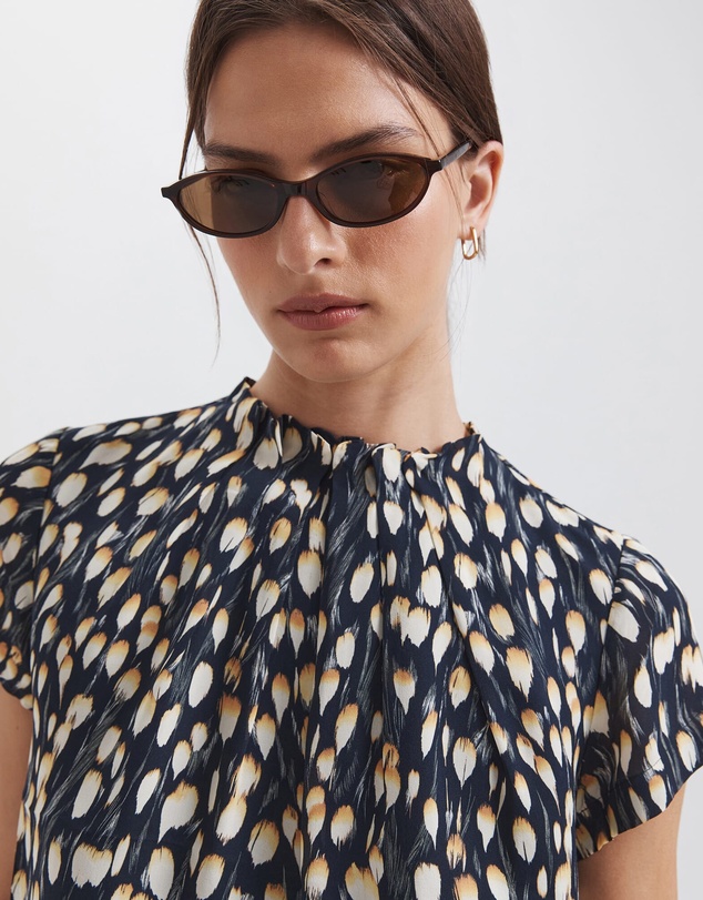 SABA - Starling Silk High Neck Short Sleeve Top