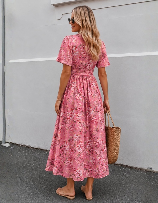 Esther & Co - Tivona Dress - Peach Blossom