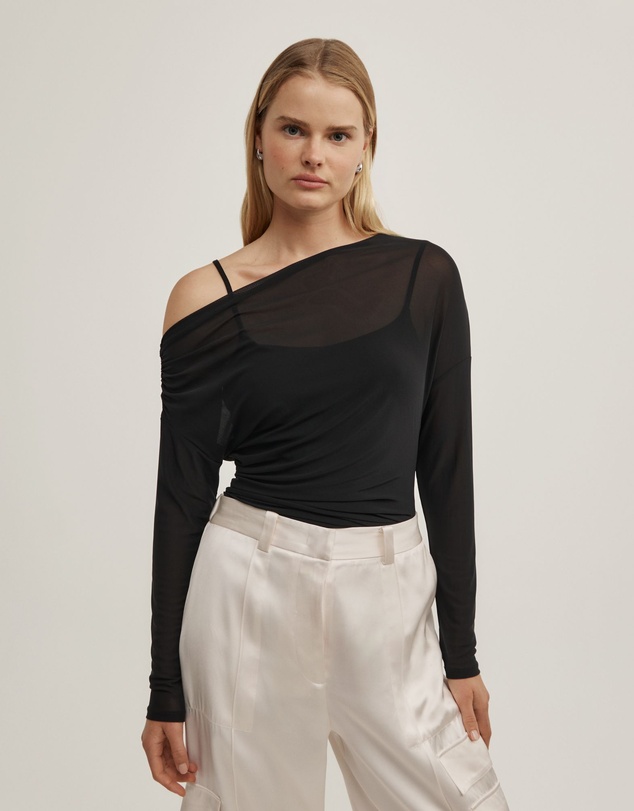 Witchery - Layered Mesh Long-sleeve Top