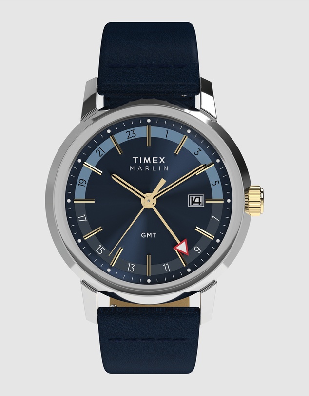 TIMEX - Marlin® Quartz GMT 40mm Leather Strap Watch