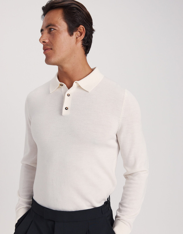 SABA - Franklin Merino Wool Long Sleeve Polo