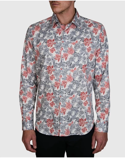 Abelard - Outline Print Slim Fit Shirt