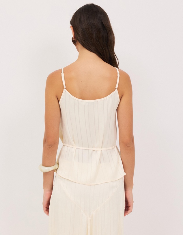 Calli - Sayer Satin Boat Neck Top