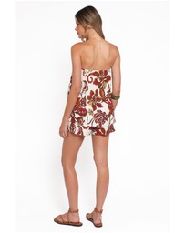 Petal & Pup - Sallie Strapless Playsuit - Brown Floral