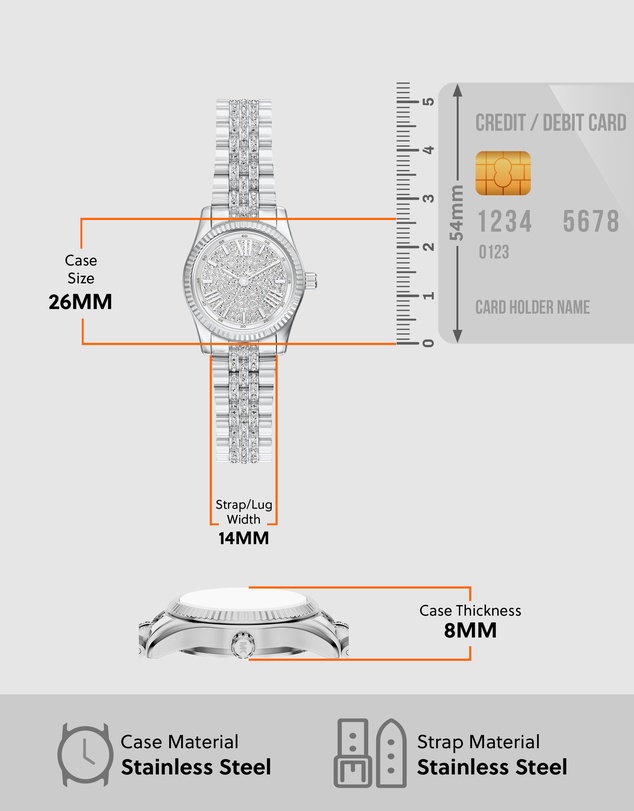 Michael Kors - Lexington Silver Tone Analogue Watch