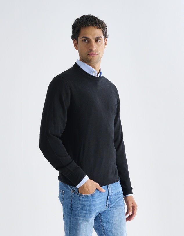 3 Wise Men - 3 Wise Men Driver Crew Neck Merino Knit - Black