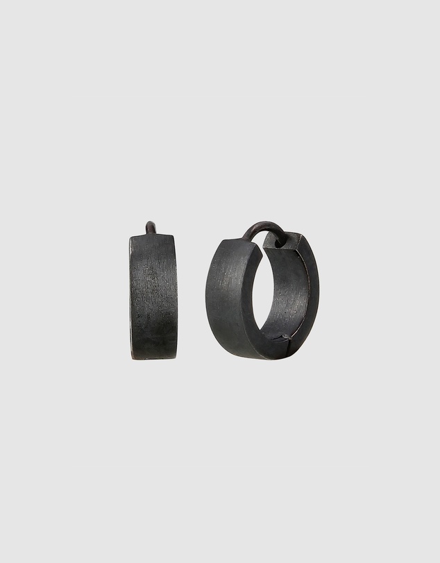 Kuzzoi - ICONIC EXCLUSIVE - Classic Hoop Earrings in Oxidised 925 Sterling Silver