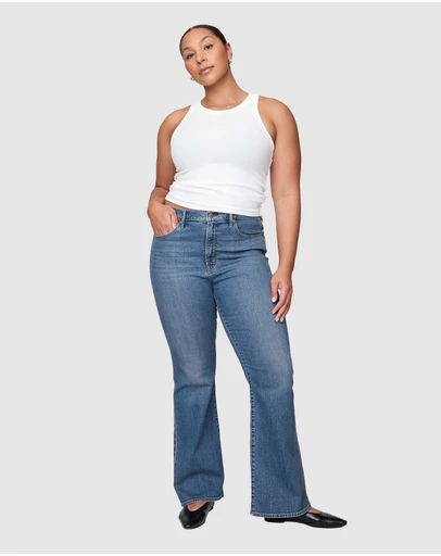 GAP - 70s Flare HR Med Heron Jeans