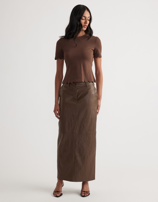 Decjuba - Faux Leather Maxi Skirt