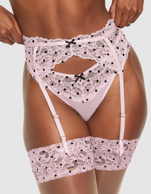 Ann Summers - Sexy Lace Flocked Suspender Belt